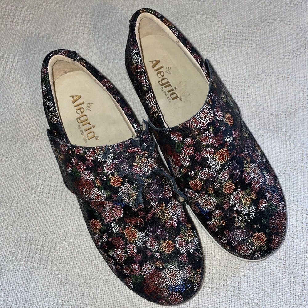 Alegria Casual Shoes Womens Size 37 U.S. 6 Medium Multicolor Leather Cross Strap
